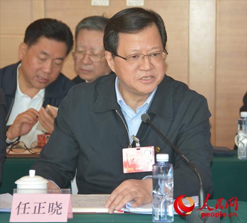 全国政协委员、国家粮食局局长任正晓在联组讨论上发言。(人民网记者 夏晓伦摄)